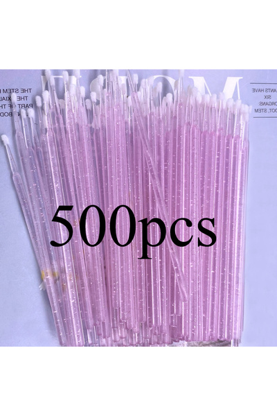 Choice4 500 قطعة من فرشاة كريستال بينك الدقيقة لإزالة الرموش الكريستالية وفرشاة الماسكارا الدقيقة