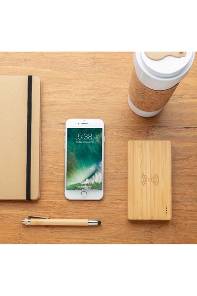 Natural Baterie externă wireless 4000 mAh, Bambus