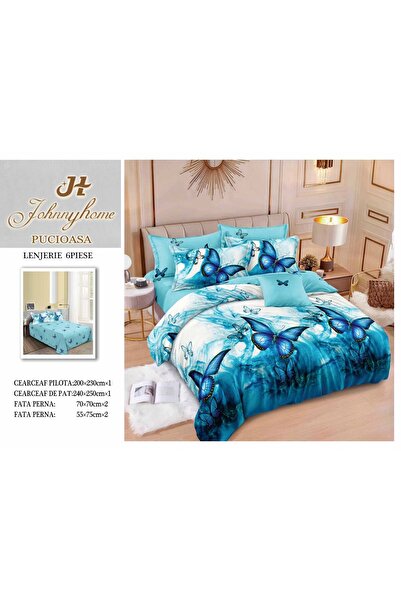 FIONNA.RO Finet Superior Bed Linen - Turquoise Butterflies
