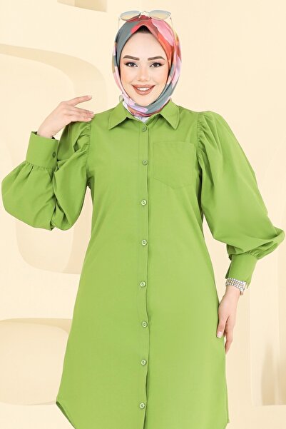 ModaMerve Balon Kollu Tesettür Tunik 3039KTR750-MS Asit