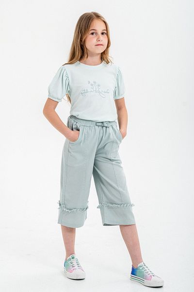 Cansın Mini Mint Girl's Set with Capri Pants 21088