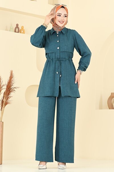 ModaMerve Beli Tünelli Sofia Takım 1015MP806-MS Petrol