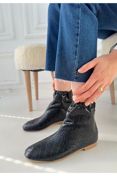 Skygo Barxi Black Skin Patterned Boots