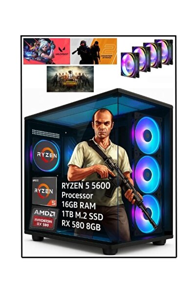 RAMTECH BİLGİSAYAR TERRACE Ryzen 5 5600 16Gb Ram 1Tb M.2 Nvme Rx 580 8Gb Masa...