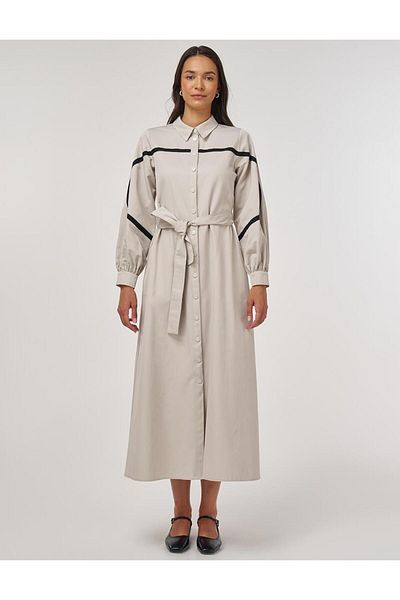KYR Contrast Stitched Maxi Dress Stone
