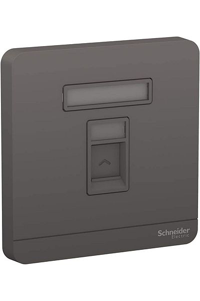 Schneider Electric E8331RJS_DG Avatar On 1 Gang Keystone Wall Plate Jack RJ-45 (Dark Grey)