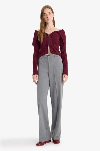DeFacto Regular Fit Open Shoulder Cardigan E8263Ax25Wn