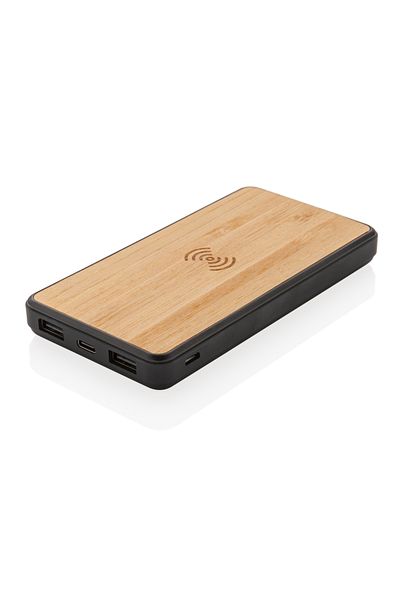 Natural Baterie externă wireless Bamboo 8.000 mAh, la modă