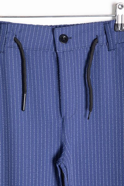 Cansın Mini Blue Boy's Striped Double Leg Seersucker Fabric Trousers 21051
