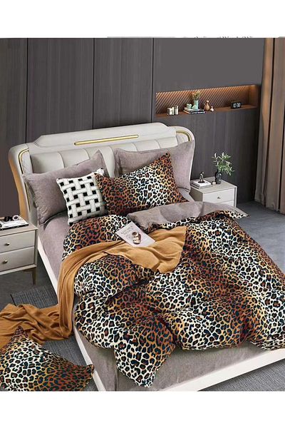 FIONNA.RO Finet Bed Linen - Animal Print Shades of Brown