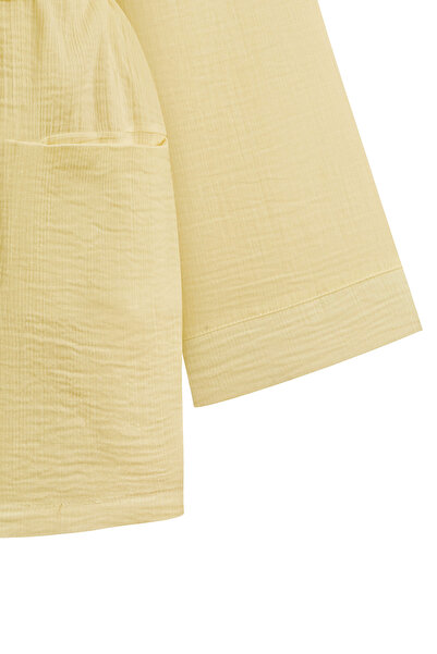 praye Muslin Kimono with Pockets Yellow