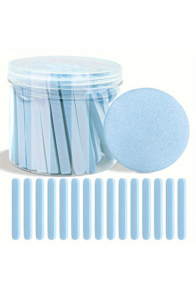 Choice1 إسفنجة تنظيف الوجه المضغوطة الزرقاء مع صندوق تخزين لإزالة المكياج للوجه المستدير