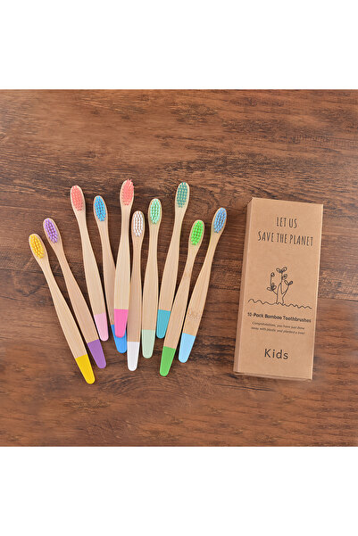 Choice1 kids 10pcs color mix Children 10 Pieces Colorful Bamboo Toothbrush Ny...