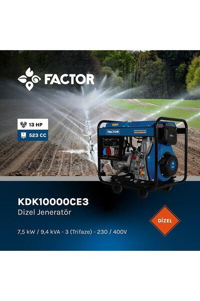 Factor Kdk10000ce3 9.4 Kva İpli Marşlı Dizel Jeneratör 380V