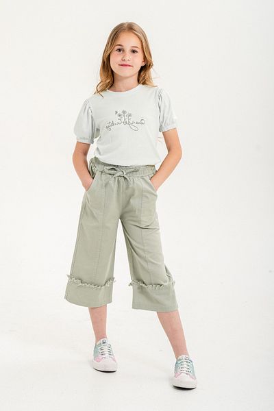 Cansın Mini Girl's Suit with Green Capri Trousers 21087