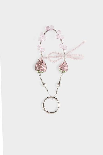 DeFacto Women's Pink Strawberry Charm Keychain F6958Axns