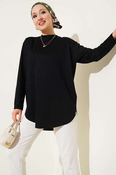 Smymoda Basic Bottom Seamless Solid Color Long Sleeve Tunic