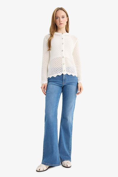 DeFacto Regular Fit Crew Neck Knitwear Cardigan F5590Ax25Au