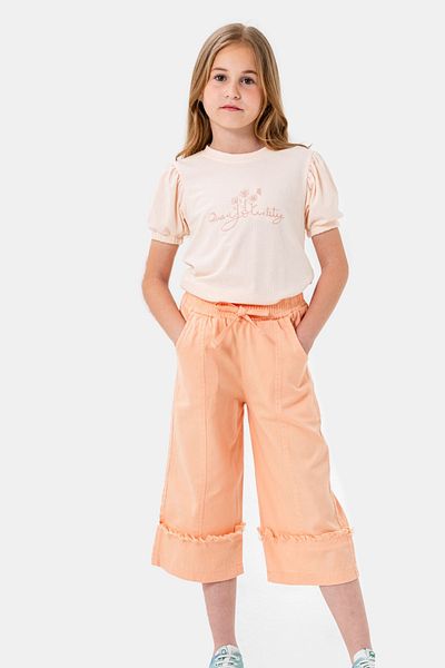 Cansın Mini Girl's Suit with Orange Capri Pants 21089