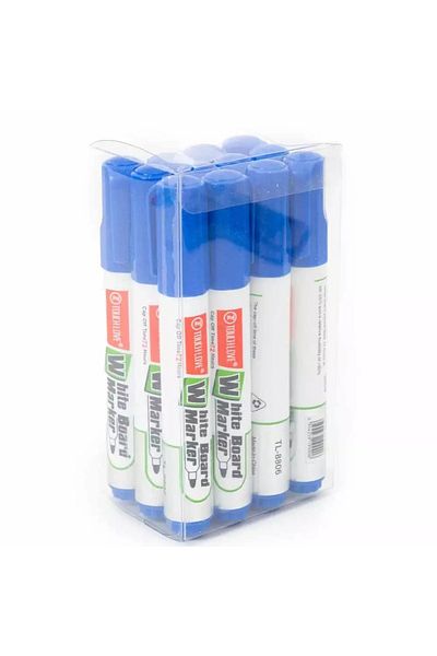 touch love designed Touch Love Whiteboard Marker Set - 12pcs | Black Ink, Blue Cap | Smooth, Erasable & Low-Odor