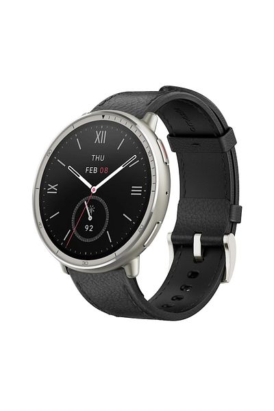 Amazfit Smartwatch Active 2 PREMIUM, GPS, Android/iOS, Black Leather