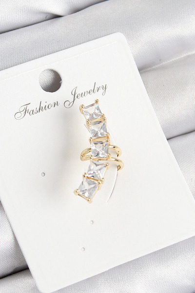 Belle Fusion BFS نموذج حجر الزركون النحاسي أقراط اللحم الزندي اليمين باللون ا...