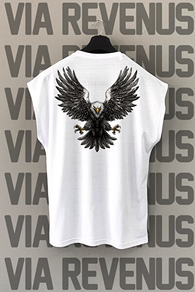 Vordevia Tricou sport cu mânecă zero cu imprimeu Eagle Back