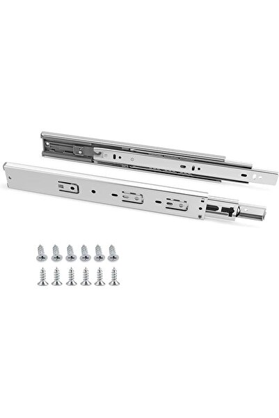 Duravel Heavy Duty Ball Bearing Drawer Slides, Steel Cabinet Rails, Full Extension (24 Inch)