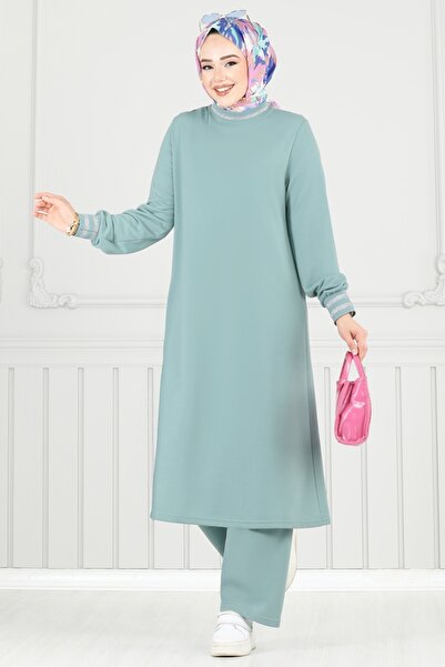 ModaMerve Garni Simli Tesettür Takım PL9148-MS Açık Mint