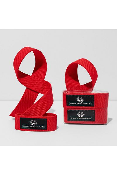 TAKVİYE DÜNYAM Lifting Straps Red Barbell Bar Pulling Apparatus 2 Pack