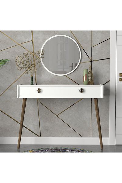 UnicUtil Masa Decor Living/Hol, Luxury Edition, 120x35x89 cm, Alb Nuc