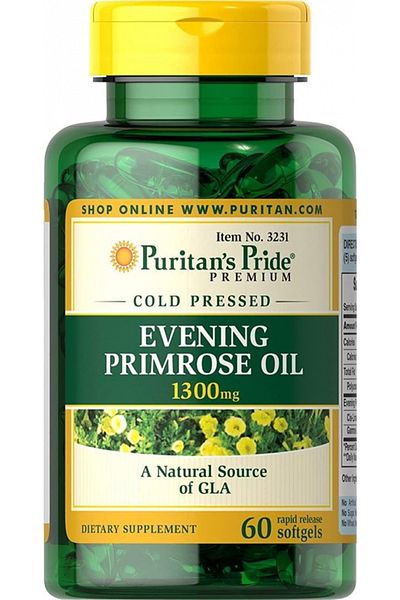 Puritan's Pride Evening Primrose Oil 1300 mg with GLA 60's