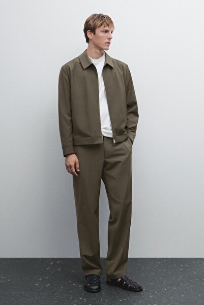Massimo Dutti Baştan aşağı stil yün karışımlı pantolon