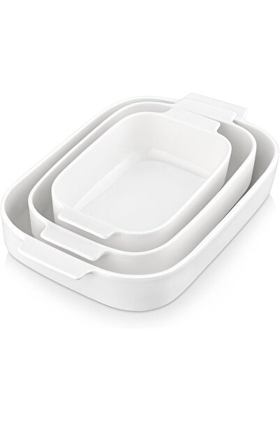 Malacasa Set 3 tavi ceramice pentru cuptor, cu manere, vase termorezistente l...