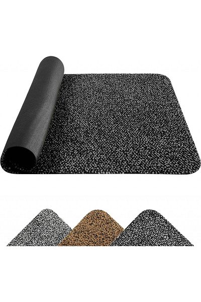 MIBAO anti-slip mat, polypropylene, grey/black, 60 x 40 cm