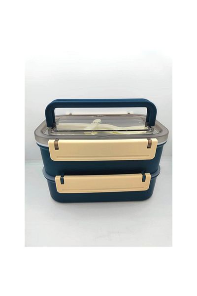 Vagonlife Lunch Box Steel 1600ml Navy Blue Bl2221-2