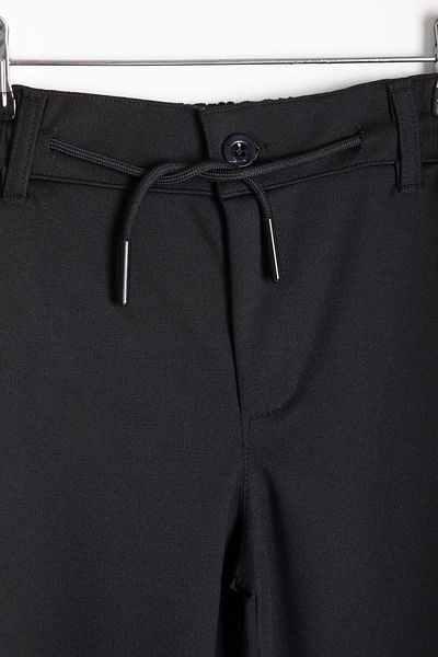 Cansın Mini Black Waist Lace-Up Double Leg Boy Jogger Fabric Trousers 20744