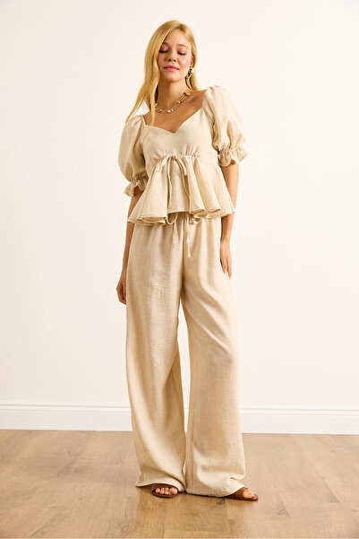 Olalook Women's Stone Blouse Trousers 2 Pcs Set Tkm-19000417