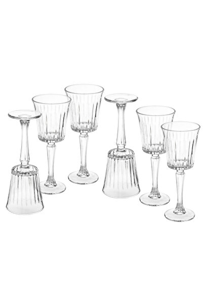 Dania Set of 6 Juice Glasses with Transparent Base and Decorative Design, 255 ml Capacity