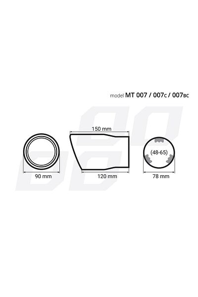 AMIO Stainless Steel Muffler Trim Mt 007Bc - Smoke