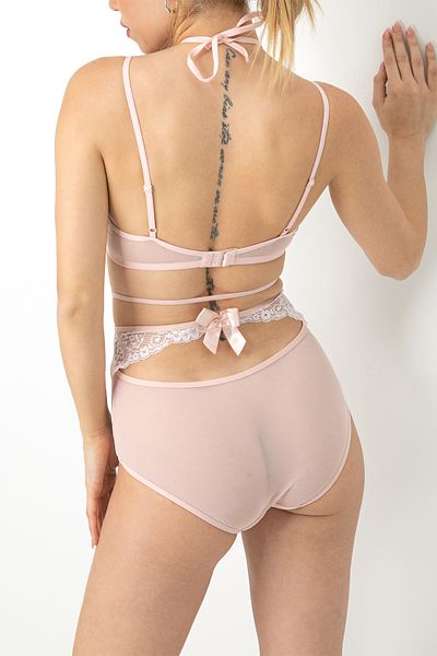 Miorre Underwire, Covered, Lace, Piping Detailed Fantasy Bra Set