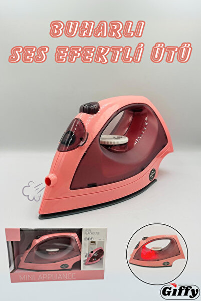 giffy Oyuncak Buharlı Pilli Ütü Ses Efektli Işıklı Gerçekçi Su Eklenebilir Du...