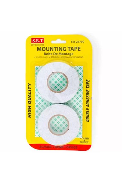 Generic Multi-Purpose Double-Sided Adhesive Mounting Tape – Strong Hold | Pack of 2pcs for Home & Office