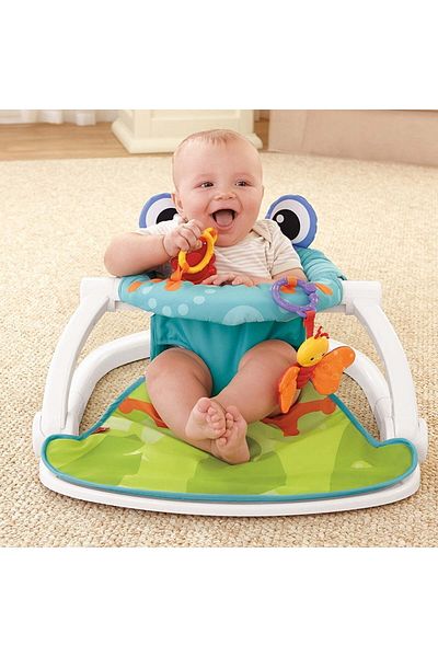 Yelajoy Baby Rocking Chair,with Hanging Toy Portable,Frog Themed, Bouncer for 0-36 Months,Green