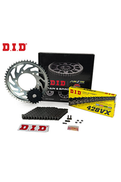 DID SET ZİNCİR DİŞLİ SETİ YAMAHA YBR 125cc ZİNCİR: DID-428VX Çelik-132 ÖN-ARK...