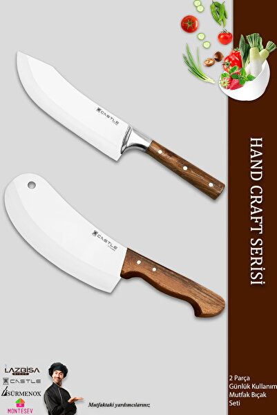 LAZBİSA Hand Craft Serisi Mutfak Bıçak Seti Et Ekmek Sebze Salata Şef Bıçağı ...