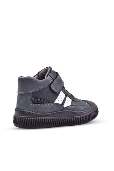kids A more Marcus Boy's Genuine Leather Single Velcro Smoked Color Boots