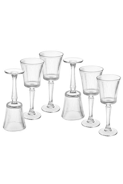Dania Set of 6 Juice Glasses with Transparent Base and Decorative Design, 255 ml Capacity