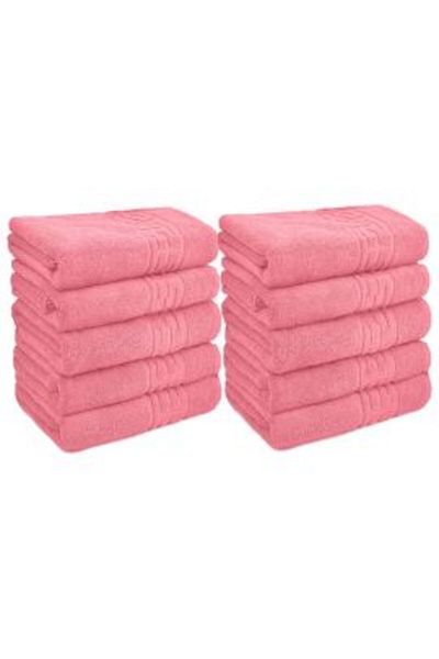 Ralex Pachet 10 prosoape baie de corp 70 x 140 cm Bumbac 100%, Greek Border 500 grame/mp, Roz