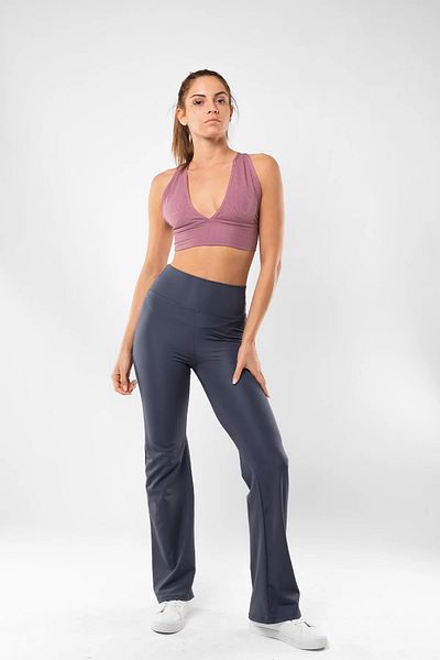 Bak Moda Yüksel Waist Spanish Leg Anthracite Leggings